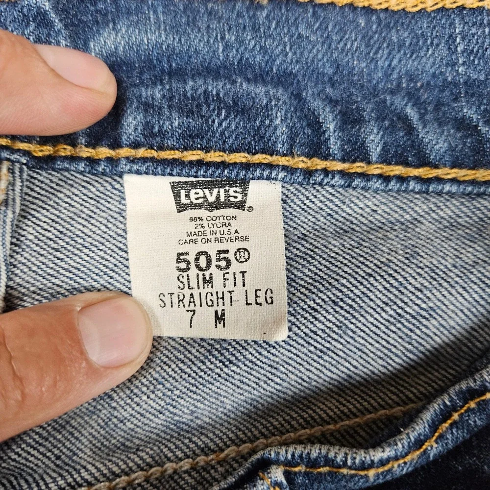 Levi's 505 Jeans Slim Fit‎ Straight Leg Blue Denim Women's Size 7 M